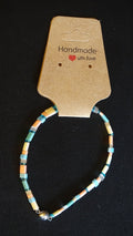 Blue & Peach tila bead bracelet