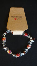 Red chip & bead bracelet