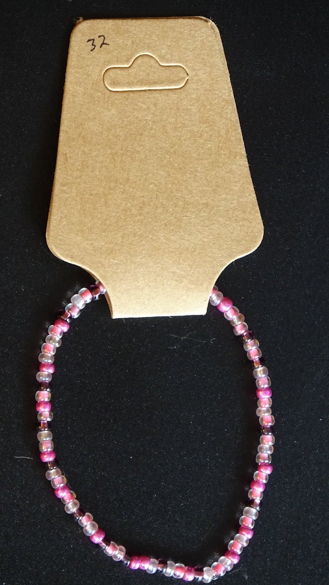 Pink seed bead bracelet