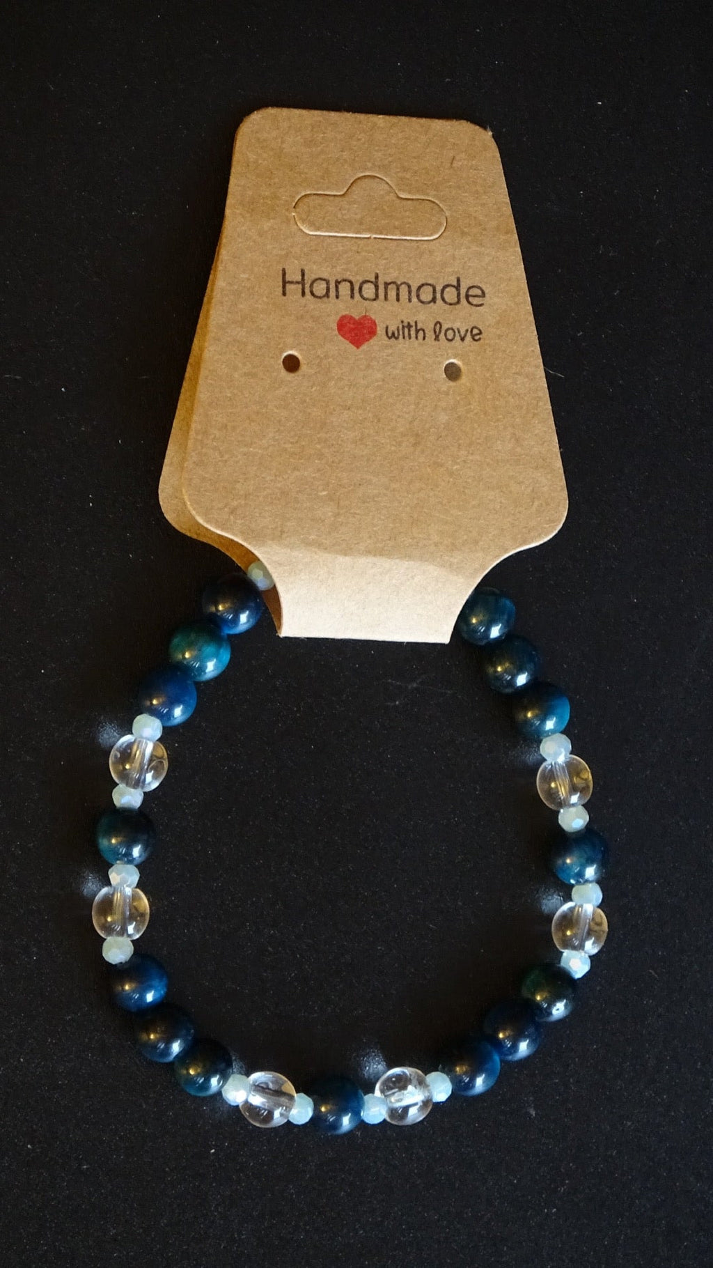 Blue tigers eye & quartz bracelet