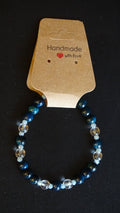 Blue tigers eye & quartz bracelet
