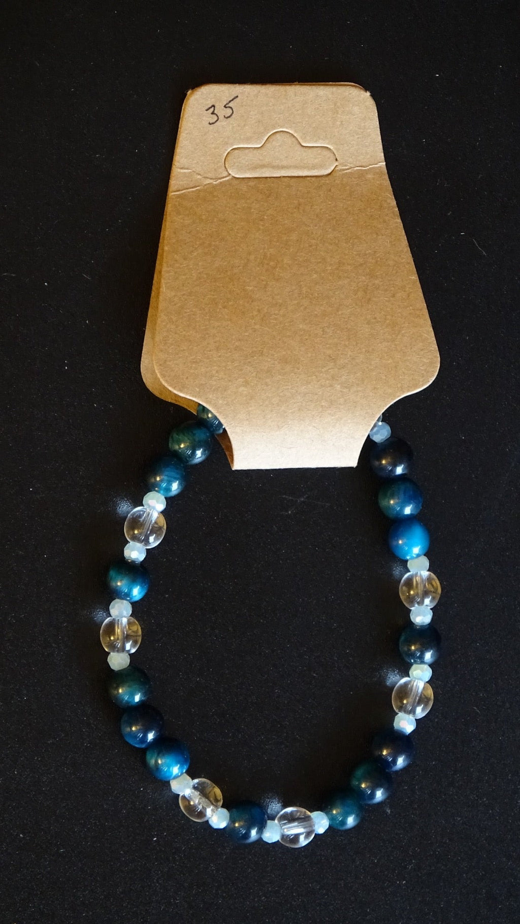Blue tigers eye & quartz bracelet