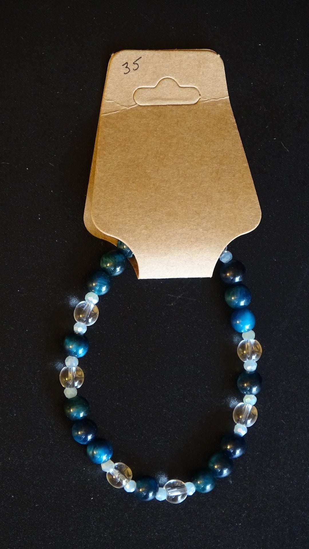 Blue tigers eye & quartz bracelet