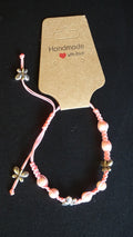 Pink & butterfly bracelet