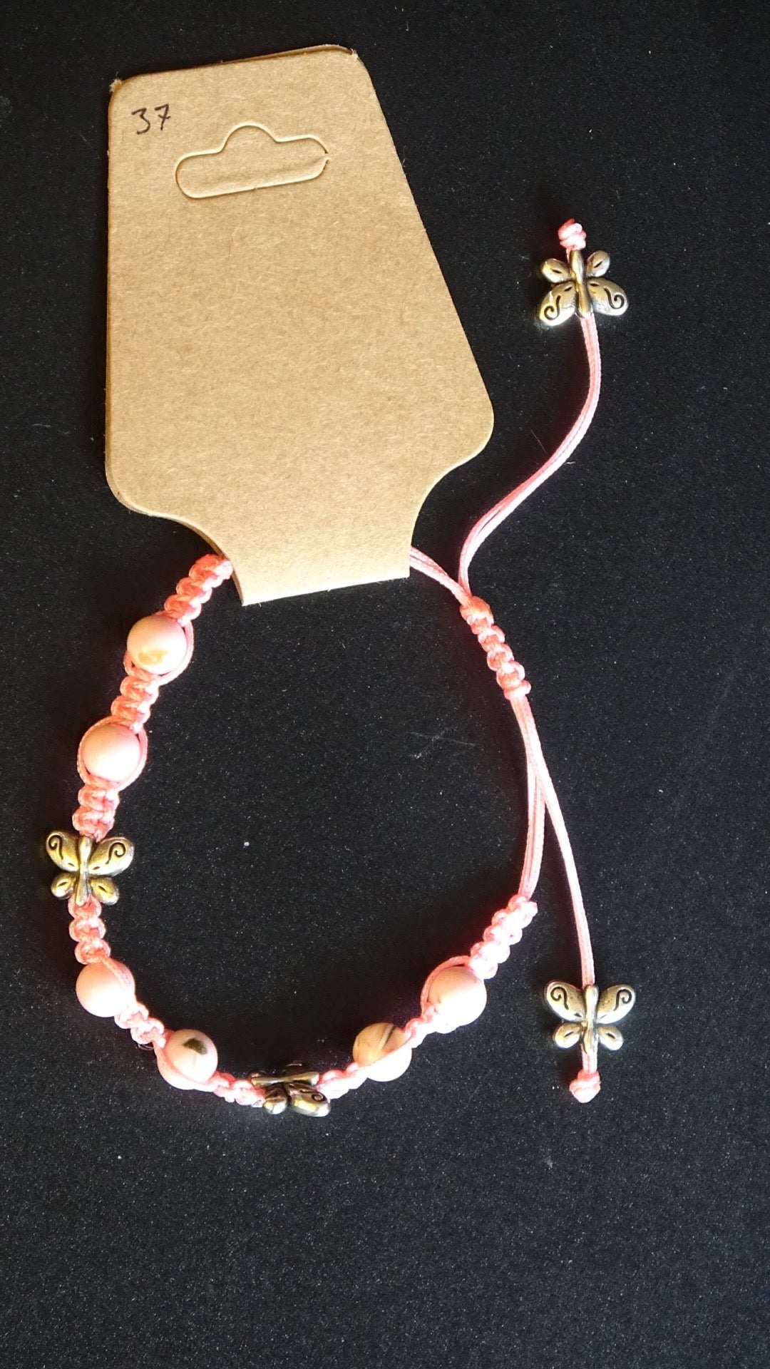 Pink & butterfly bracelet