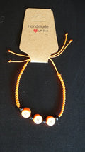 Orange & Black flower bracelet