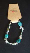 Labradorite & Teal glass bracelet