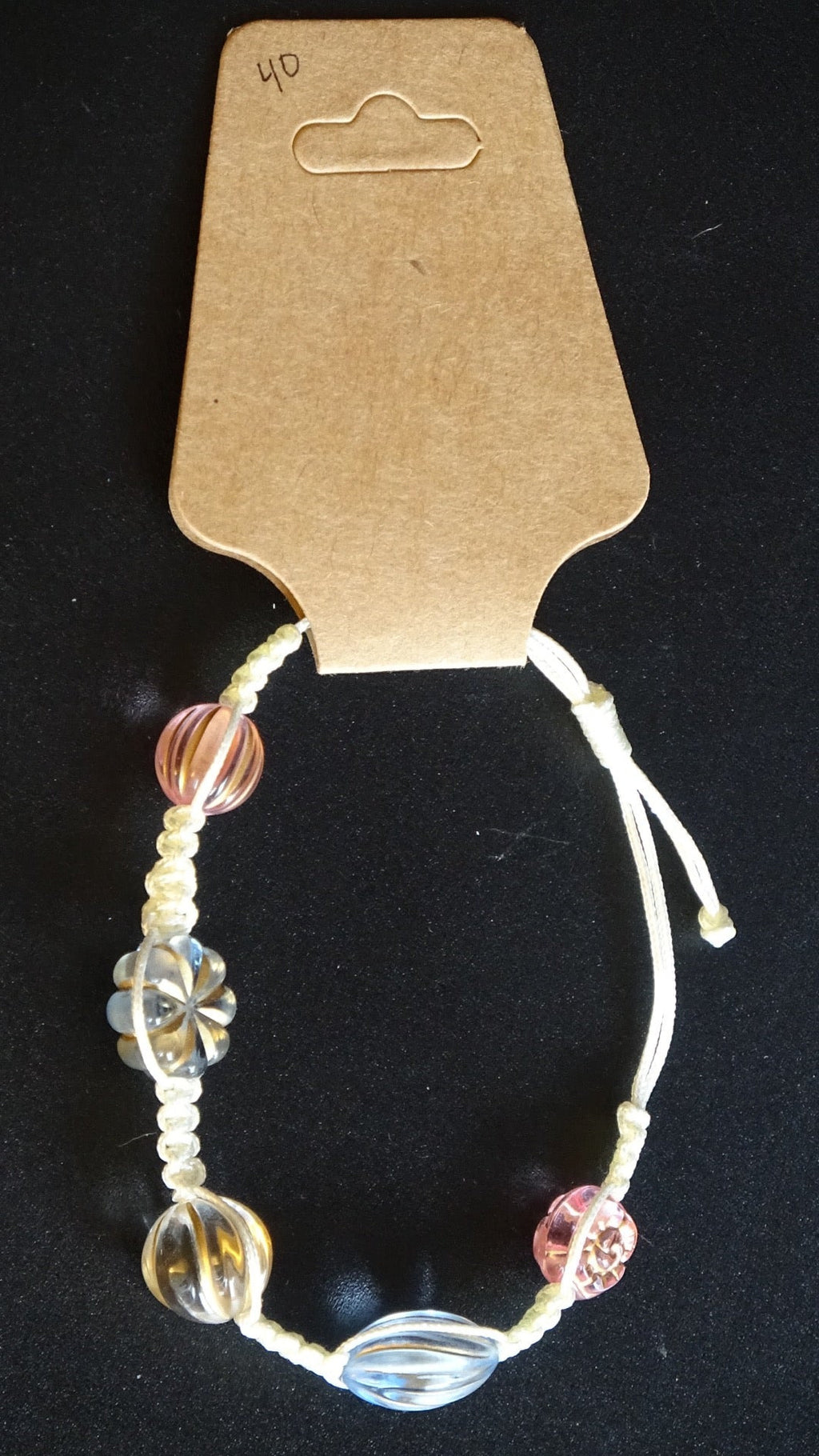 Macrame & large bead bracelet