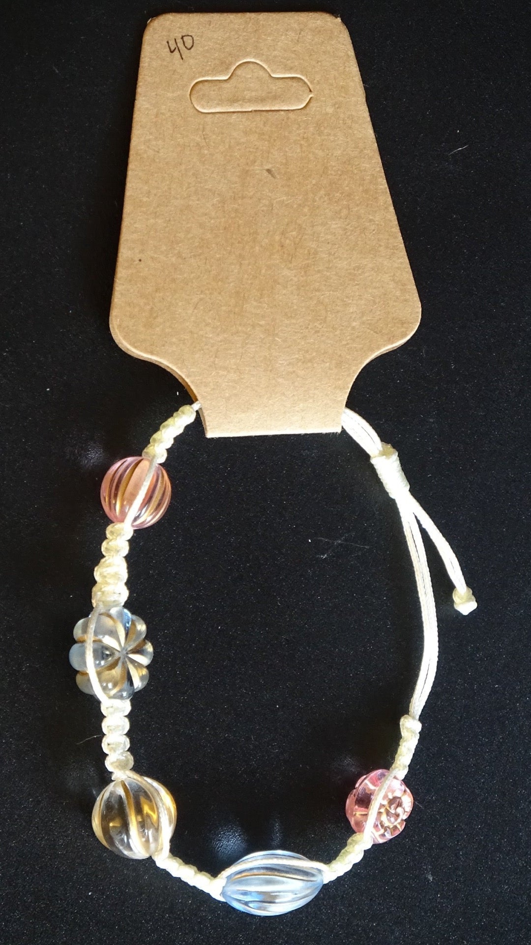 Macrame & large bead bracelet