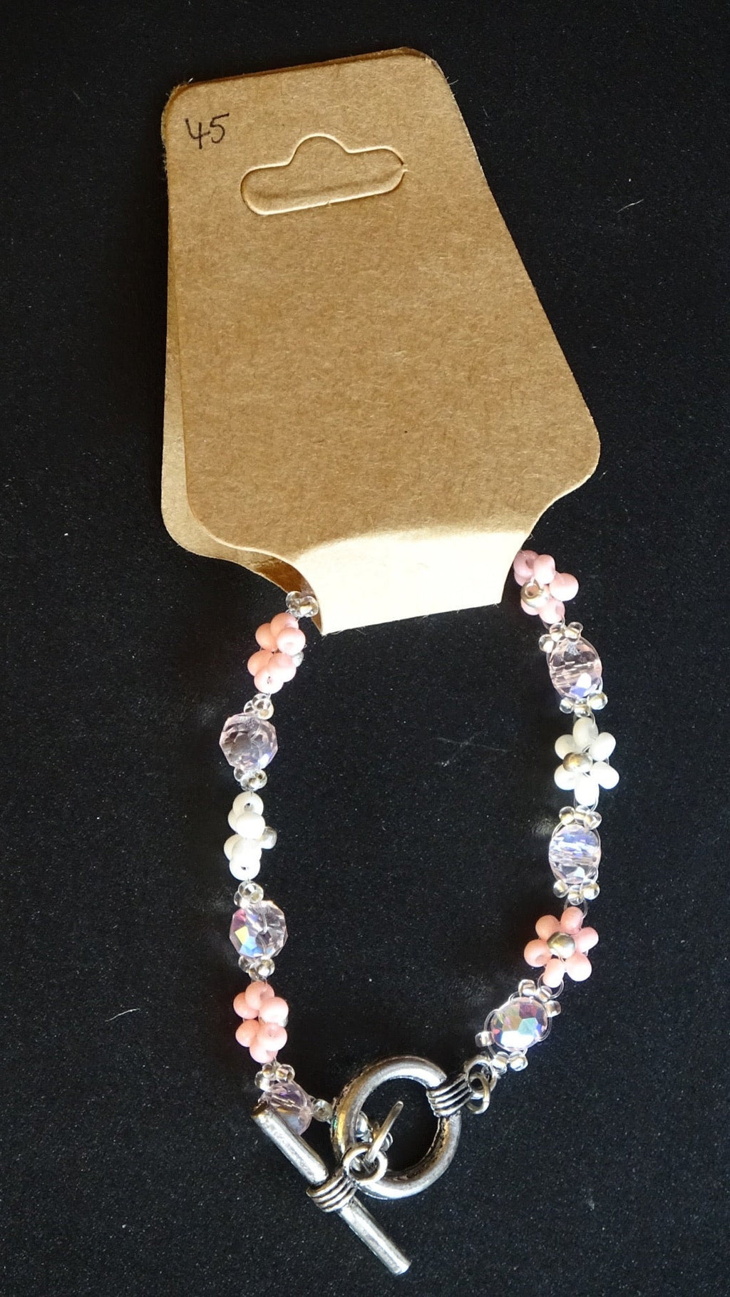 Beaded flower bracelet