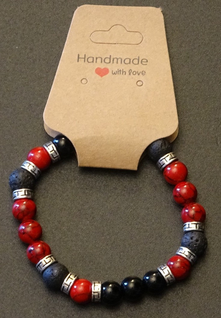 Red Quarts & Lava bead