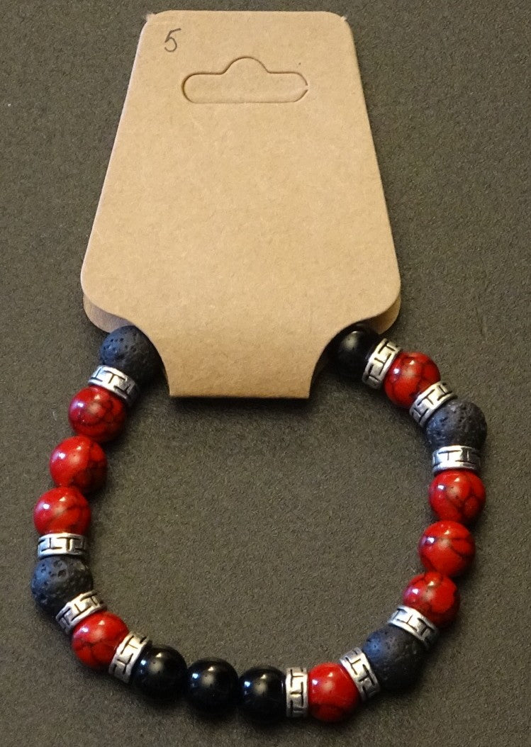 Red Quarts & Lava bead