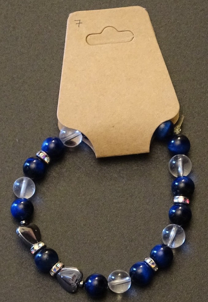 Blue Tigers Eye and Hematite