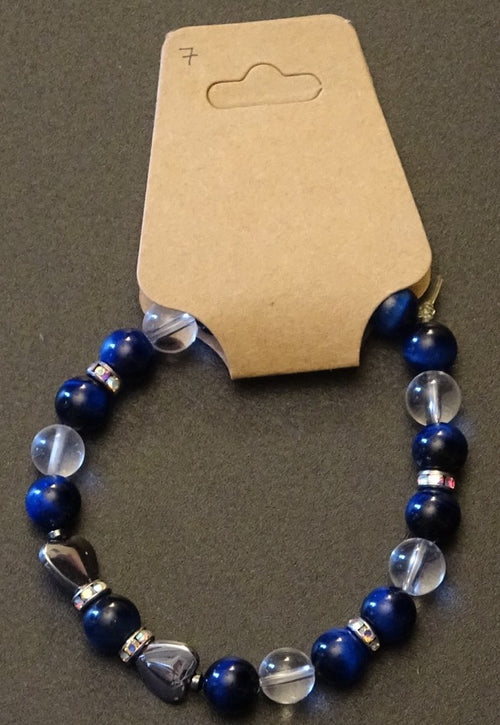 Blue Tigers Eye and Hematite