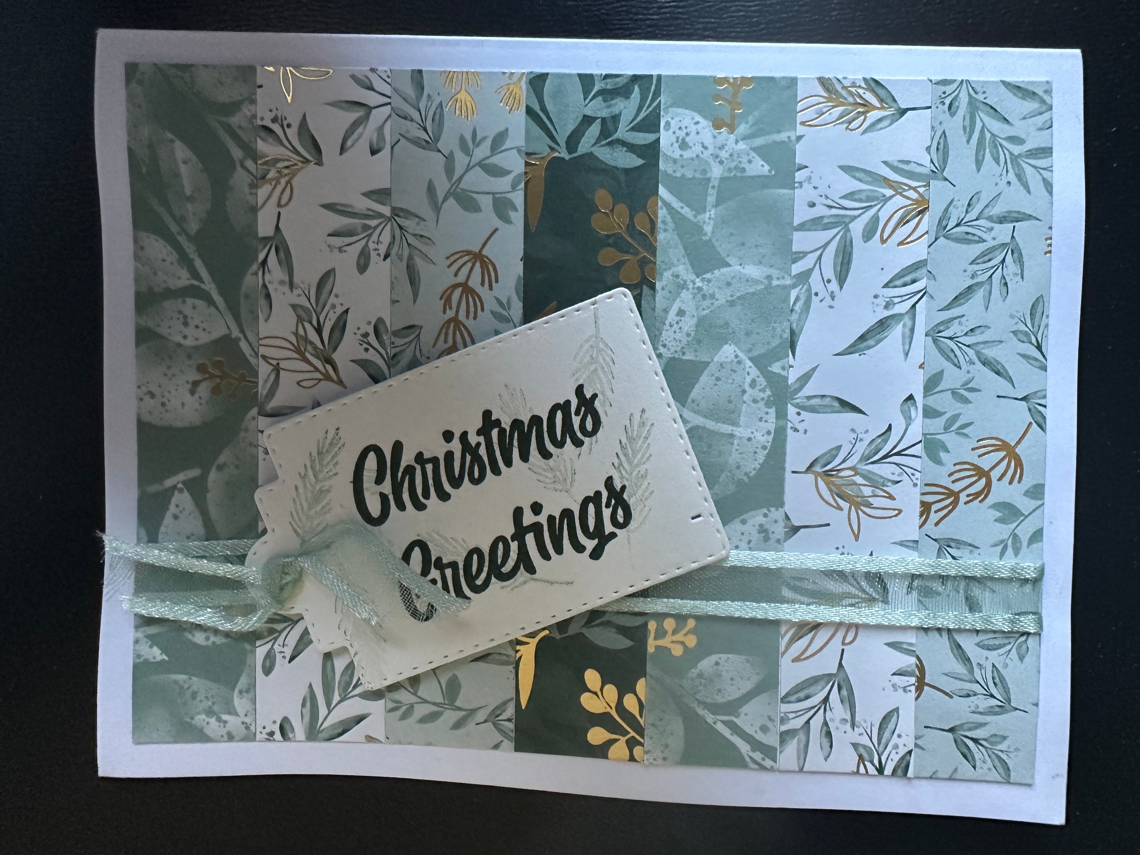 Christmas Greetings - green stripe